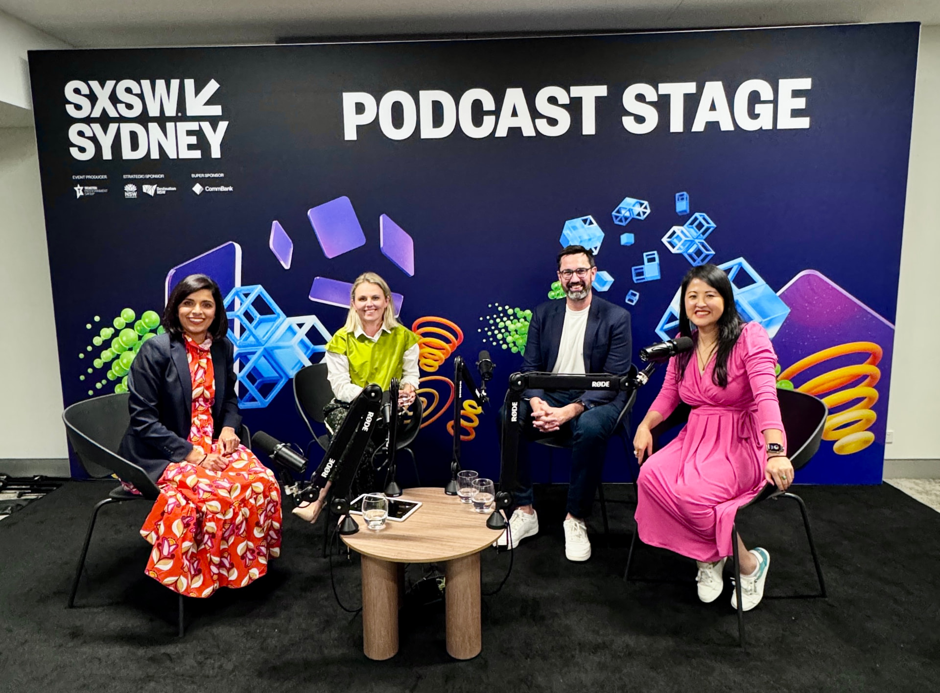 Lucy Lin on the SXSW Sydney Podcast Stage with fellow panellists